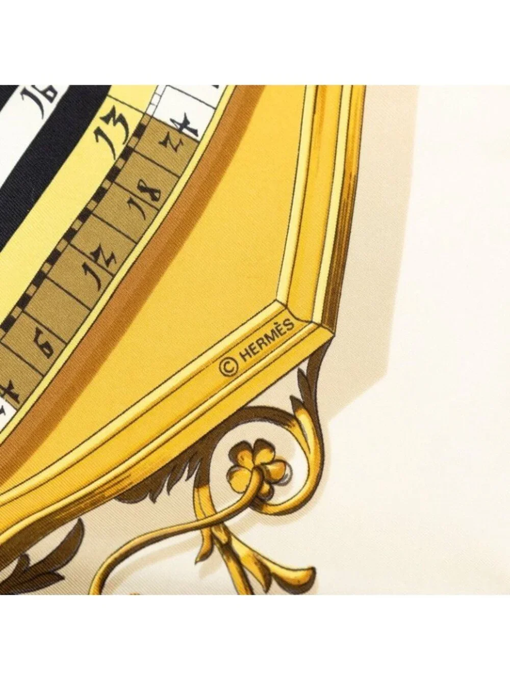 Hermes Carre 90 Dies Et Hore Astrology Scarf Ivory Multi Color Silk